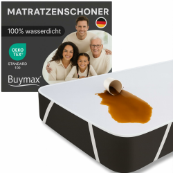 Buymax Matratzenschoner 180x200cm wasserdicht - Oeko-Tex zertifizierte Inkontinenzauflage waschbar - wasserdichte Matratzenauflage Matratzenschutz Inkontinenzunterlage Nässeschutz 180x200 cm 180x200 cm 1er Set Angebot bei HelloDeals