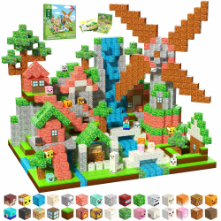 Magnetische Bausteine Bauspielzeug 100 Pcs Magnetbausteine für Kinder Montessori Kreative Spielzeug ab 3 4 5 6 7 8 9 10 Jahre Junge und Mädchen Magnetic Blocks Geschenke für Kinder （Waldhaus） Angebot bei HelloDeals