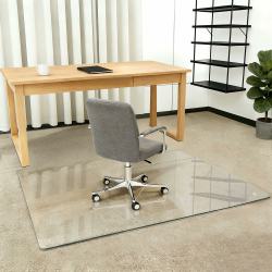 90cm x 120cm Gehärtetes Glas-Bürostuhlmatte, 5mm Dick Hochwertiges Gehärtetes Glas– für Bürostühle auf Teppich oder Hartem Boden, mit 4 Anti-Rutsch-Pads 90 x 120cm Angebot bei HelloDeals