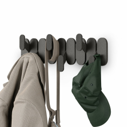 Umbra Tempo Garderobenleiste mit 6 Haken â€“ Wandgarderobe für Jacken, Mäntel, Handtücher u.v.m. â€“ Modernes Design aus recyceltem ABS und Holzfaser, Schwarz 6 Haken Schwarz Angebot bei HelloDeals