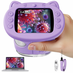 Mikroskop für Kinder, 2.4 Zoll Digitales Mikroskop mit 1000-facher Vergrößerung, Tragbares Taschenmikroskop, Pädagogisches Weihnachten Spielzeug für Kinder ab 4 5 6 7 8 9 10 11 12+, Lila Angebot bei HelloDeals