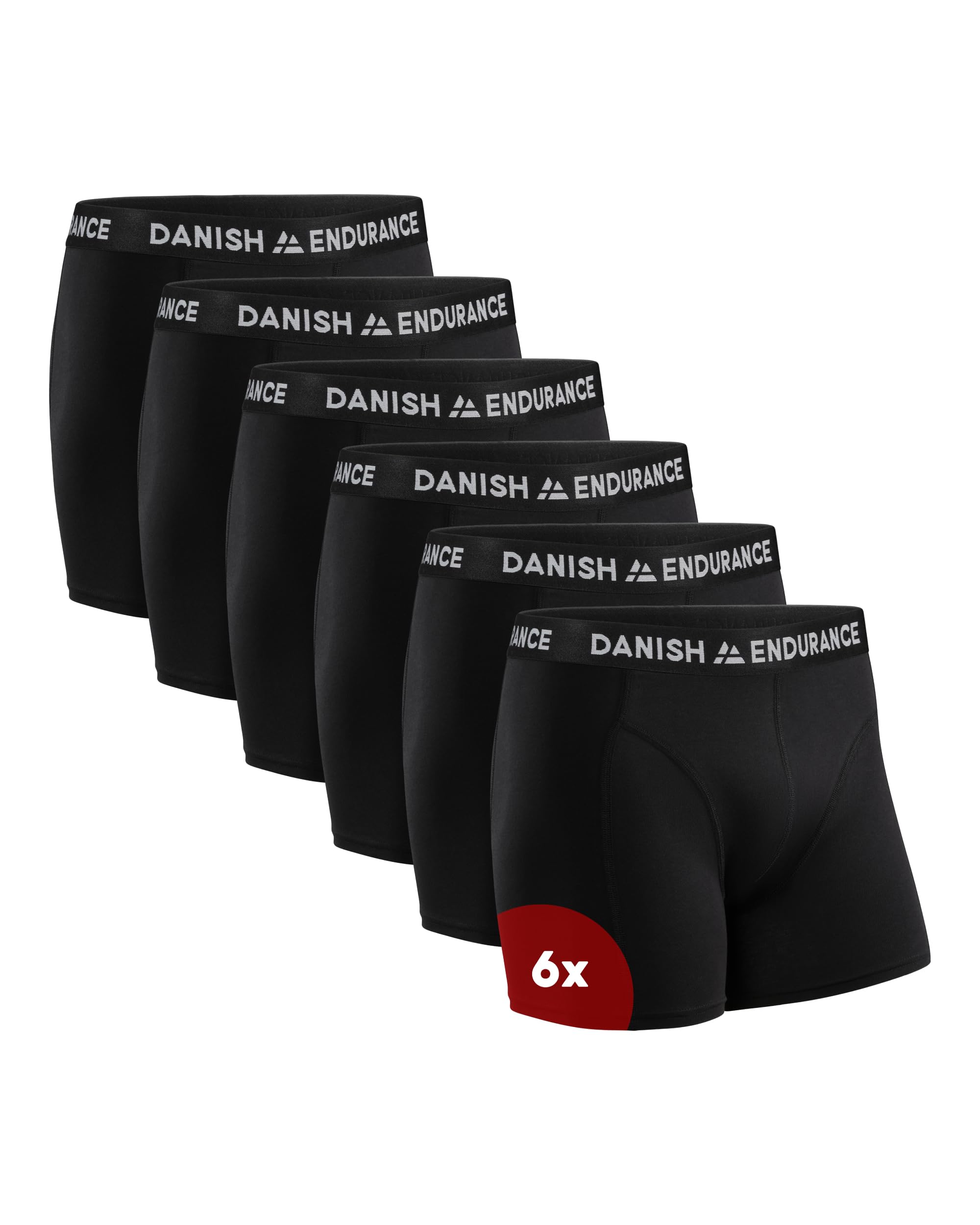 DANISH ENDURANCE 6er Pack Boxershorts Herren, Weiche Baumwolle, Unterhosen Männer mit Stretch, Bequem & Ohne Zettel, Mit Eingriff oder ohne Schwarz L Angebot bei HelloDeals