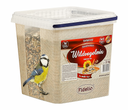 Fidelio Wildvogelfutter, Wildvogelmix, ganzjähriges Wildvogelfutter proteinreich / energiereich, hochwertiges Vogelfutter für Wildvögel, im Eimer, 3 kg Angebot bei HelloDeals