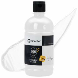 Artecho Acrylfarbe Titanweiß 500 ml, Wasserfest und Lichtecht, Schnell Trocknend, Acrylfarbe für Leinwand, Holz, Stoff, Handwerk, Leder und Stein. Titanweiß, 500 ml Angebot bei HelloDeals