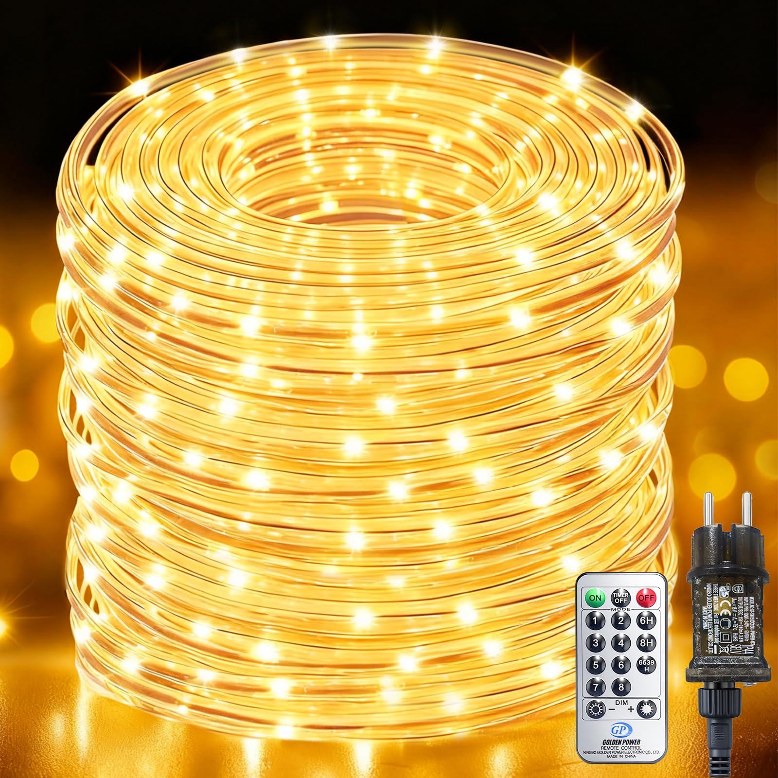 10M 200 LED Lichterschlauch Außen mit Stecker Fernbedienung,Lichterkette Außen 8 Modi Dimmbar IP44 Wasserfest,Lichterschlauch Für Innen Außen Weihnachten Garten Terrasse Zaun Hof Deko Ø5mm 10M 200LED Angebot bei HelloDeals