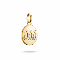 THOMAS SABO Charm Club Connect Charm-Anhänger Engelzahl mit Steinen 18k Vergoldung Recyceltes 925 Silber Engelszahl 666 Angebot bei HelloDeals