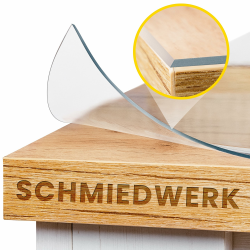 Tischschutz transparent nach Maß in 2mm mit Wohlfühlkante - glasklare Folie - Schutzfolie für Möbel - Tischfolie Made in Germany - Tischschutzmatte (90x180cm) 180.0 Zentimeter 90.0 Zentimeter Angebot bei HelloDeals