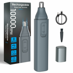 Nasenhaartrimmer Herren Nasenhaarschneider Ohrhaarschneider für Männer und Frauen, Doppelseitigen Edelstahlklingen, USB Type C aufladbar für einfache Reinigung, Reisefreundlich standard Angebot bei HelloDeals