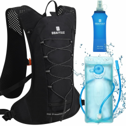 Trinkrucksack mit Trinkblase | Trinkrucksack Laufen | Laufrucksack mit Trinkblase 2l, Laufweste Damen Herren| Trinkrucksack Fahrrad mit Reflektoren | Fahrradfahren & Joggen,Trailrunning Rucksack Angebot bei HelloDeals