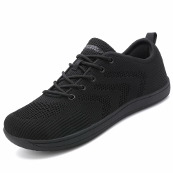 Barfußschuhe Herren Damen Minimalistische Laufschuhe Sneaker Fitnessschuhe Walkingschuhe Leicht Running Zehenbox, Gr.37-48 45 EU Schwarz Angebot bei HelloDeals