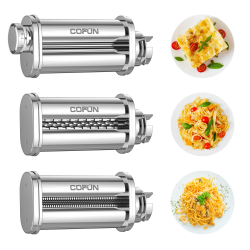 COFUN Nudelvorsatz für BOSCH MUM 5 Serie 4 Zubehörteile, 3 Stück Edelstahl Nudelmaschine für BOSCH MUM 5 Zubehör, Edelstahl-Spaghetti-Schneider & Fettuccine-Schneider für BOSCH MUM58720 Angebot bei HelloDeals