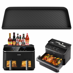 Aufbewahrungsregal Aus Silikon Zubehör für Cosori Heißluftfritteuse 2 Kammern Dual Zone 8,5L/Dual Blaze TwinFry 10L Airfryer, Multifunktionales Silikonpad für COSORI CAF-R901-AEU & TF101S Air Fryer Schwarz Angebot bei HelloDeals