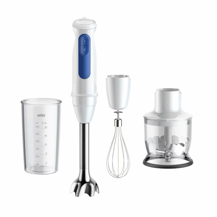 Braun Stabmixer MultiQuick 3 MQ 30202 M - Elektrischer Stabmixer mit PowerBell VPlus Technologie, 2 Geschwindigkeiten, EasyClick Plus System, 3-teiliges Zubehör-Set, 900 Watt, Weiß Version 2025 - 3-teiliges Zubehör-Set Angebot bei HelloDeals