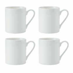 MIKASA Egret Feines Porzellan Becher-Set, 4x klassische weiße Becher für Tee und Kaffee, 380ml - Geschenkkarton & spülmaschinenfest Klassiker Angebot bei HelloDeals