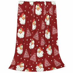 Weihnachtsmann-Überwurfdecke, weich, leicht, Anti-Pilling, Aldult-Fleecedecke für Damen, 150 x 125 cm, Winterbaum, Schneeflocke, rote dekorative Decke für Stuhl, Couch, Wohnzimmer Weihnachtsmann, Rot 125X150 cm Angebot bei HelloDeals