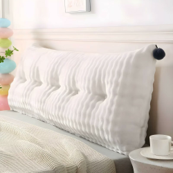 Rückenkissen, keilkissen, Rückenkissen für Bett und Sofa, Gemütliches Lesekissen mit removableem Bezug & praktischem Seitenfach - Ideal zum Anlehnen im Bett Weiß 180CM Angebot bei HelloDeals