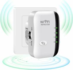 WLAN Repeater WiFi Booster 2,4 GHz 300 Mbps, leistungsstarker WLAN Verstärker mit Repeater/Access Point Modus mit Ethernet-Verbindung, Internetverstärker bis zu 5000 sq.ft und alle Internetboxen WLL Angebot bei HelloDeals