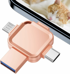 【Ohne App】 Yueflue 256GB USB Stick für lphone, Speicherstick für Handy mit i0S/USB/Typ C/Micro Anschluss. Speicherstick speichert mehr Fotos und Videos und Gibt Speicherplatz auf dem Telefon Frei. 256GB Rosa Angebot bei HelloDeals