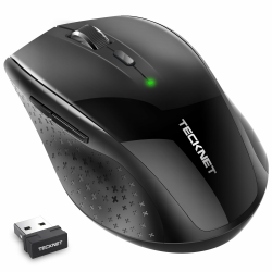 TECKNET Silent Maus Kabellose, 4800DPI 2.4GHz Leise Funkmaus mit Nano Empfänger, Side Control, Ohne Klickgeräusche, 6 Verstellbare DPI Level, Sechs Knöpfe Wireless Maus für Büro Zuhause, Schwarz rot Angebot bei HelloDeals