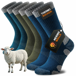 Merino Wandersocken Herren Damen, Thermosocken Outdoor Socken Trekkingsocken, Merinowolle Warme Wintersocken, Sportsocken Laufsocken Atmungsaktiv Anti-Blasen & Gepolstert 3 Paar 35-38 Mehrfarbig Angebot bei HelloDeals