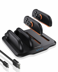 ELUTENG 4 Fach Ladestation für Nintendo Switch 2 Controller, Switch 2 Controller Ladestation Magnetisch Ladegerät mit LED Anzeige und USB Typ C Ladekabel Gleichzeitiges Laden von 4 Joy Cons 4-Fach Angebot bei HelloDeals