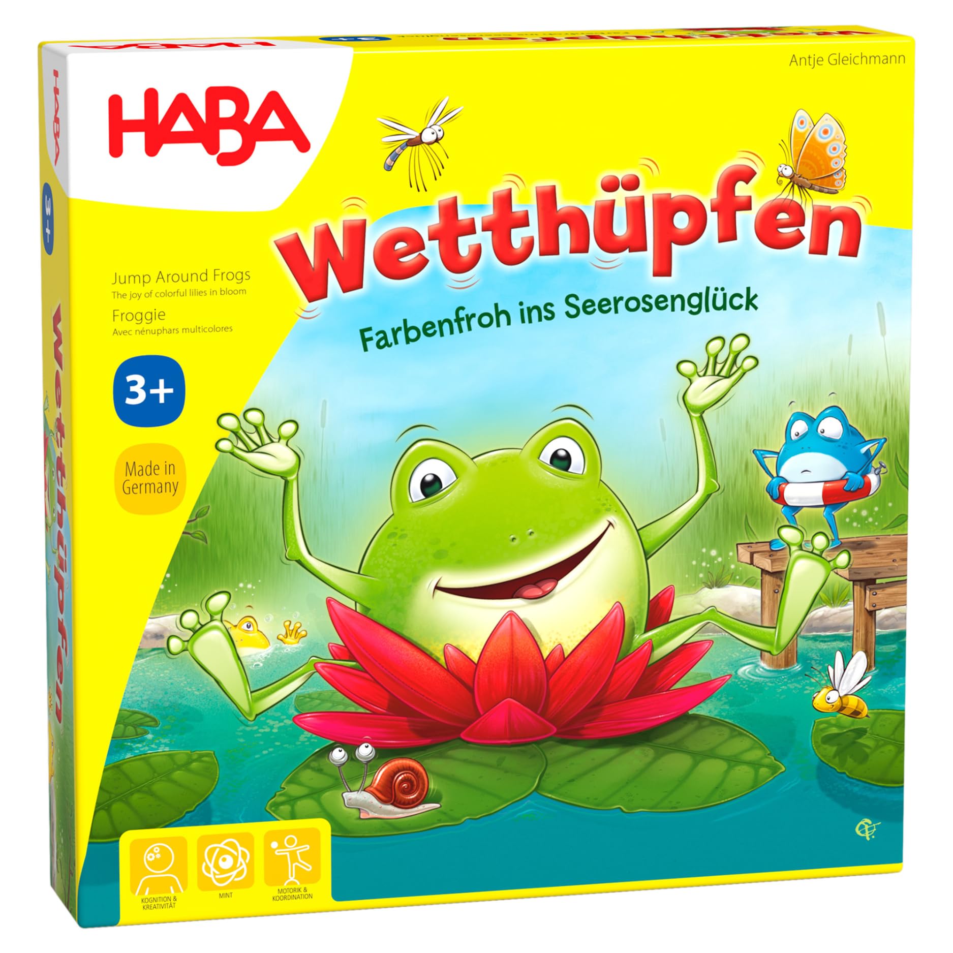HABA Wetthüpfen – Würfelspiel für Kinder ab 3 Jahren mit Pop-up-Seerosen & Spielvarianten, Fördert Zählen & Motorik, 2-4 Spieler – 1305272001 Angebot bei HelloDeals