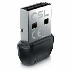 CSL - USB Bluetooth Stick für PC und Laptop/Notebook Desktop - Nano Design – Version 5.3 – Adapter, Dongle - bis zu 7 Geräte – unterstützt Bluetooth Kopfhörer, Lautsprecher, Mäuse, Tastaturen – Wind Angebot bei HelloDeals