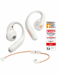 soundcore by Anker Open-Ear Kopfhörer AeroFit Pro, 46h Akku, Intensiver Sound LDAC, Ultra leicht, Bequem, Ergonomisches Design, Bluetooth 5.3, IP55 Wasserschutz, App, Kabellos Schneeweiß Angebot bei HelloDeals