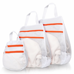 Cozary 3 Stück Wäschenetz für Waschmaschine, [Upgrade] Doppelte Schicht Wäschesack mit Reißverschluss, Wäschebeutel für BH, Socken, Unterwäsche, Babykleidung - Weiß (30x30 cm, 40x40 cm, 50x50cm) Angebot bei HelloDeals