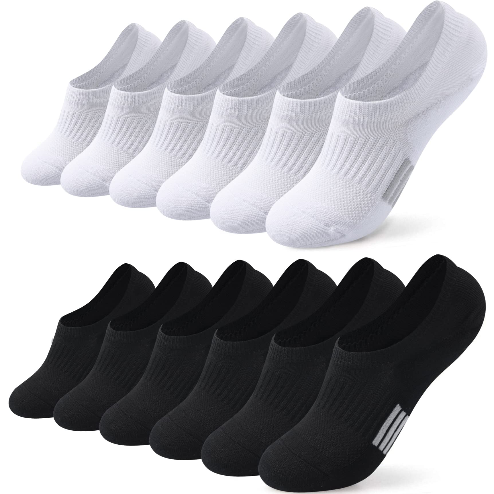 Toes Home 6 Paar Sneaker Socken Damen 35-38 39-42, Füßlinge Sneakersocken mit Silikonpad, Füsslinge Sportsocken Laufsocken Gepolsterte Kurze Socken Mädchen Unsichtbar Weiß Schwarz Bunt 39-42 3 Schwarz 3 Weiß Angebot bei HelloDeals