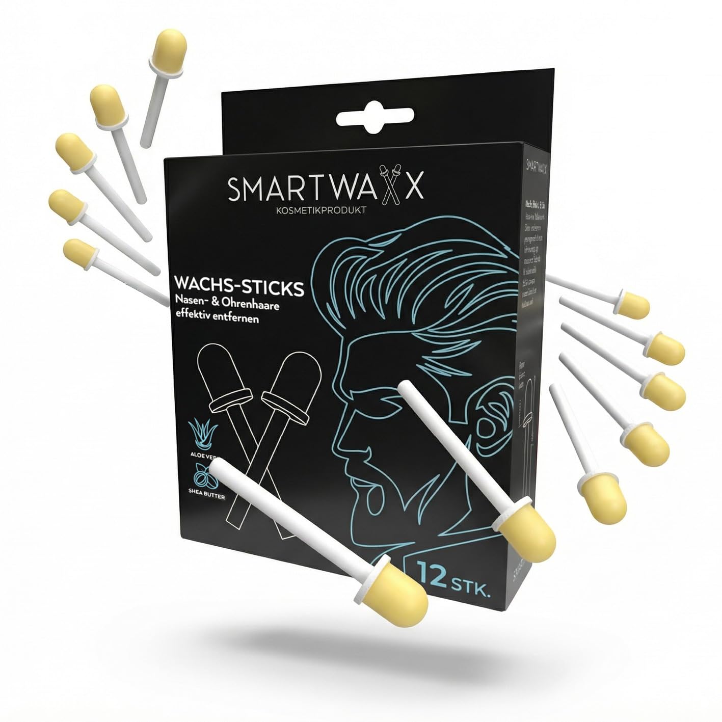 12 Wachs-Sticks zur Entfernung von Nasen- & Ohrenhaaren | Die hygienische und langanhaltende Art der Nasenhaarentfernung ohne Trimmer | In 15 Sekunden einsatzbereit, sanft zur Haut 12 stück (1er Pack) Angebot bei HelloDeals