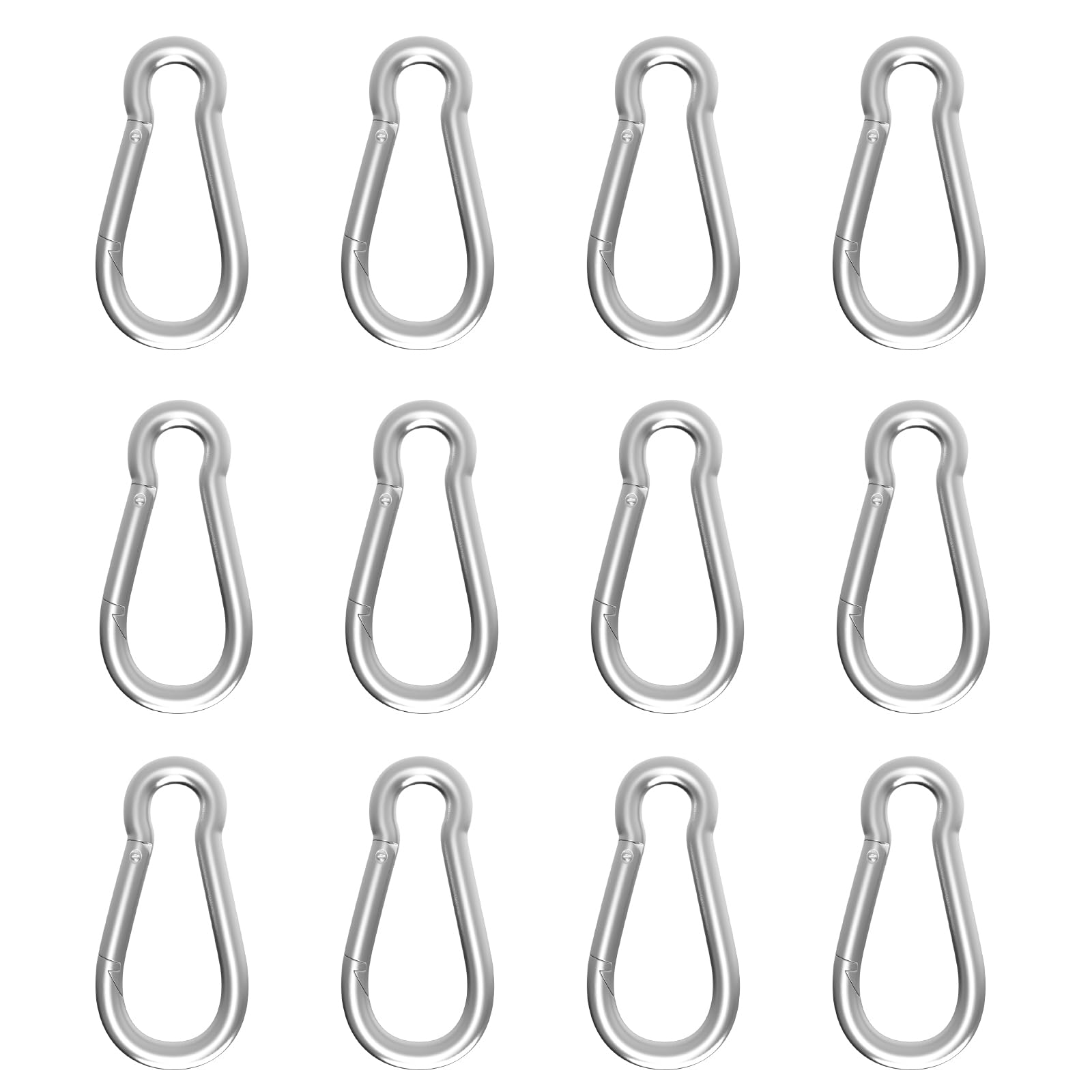 Karabinerhaken, Schwerlast-Verzinkter Schnapphaken mit 100 kg Tragkraft, Ideal für Outdoor, Schaukel und Reisezubehör (Silber M5, 5 cm, 12 Stück) M5(50 mm)-12 PCS Silber Angebot bei HelloDeals
