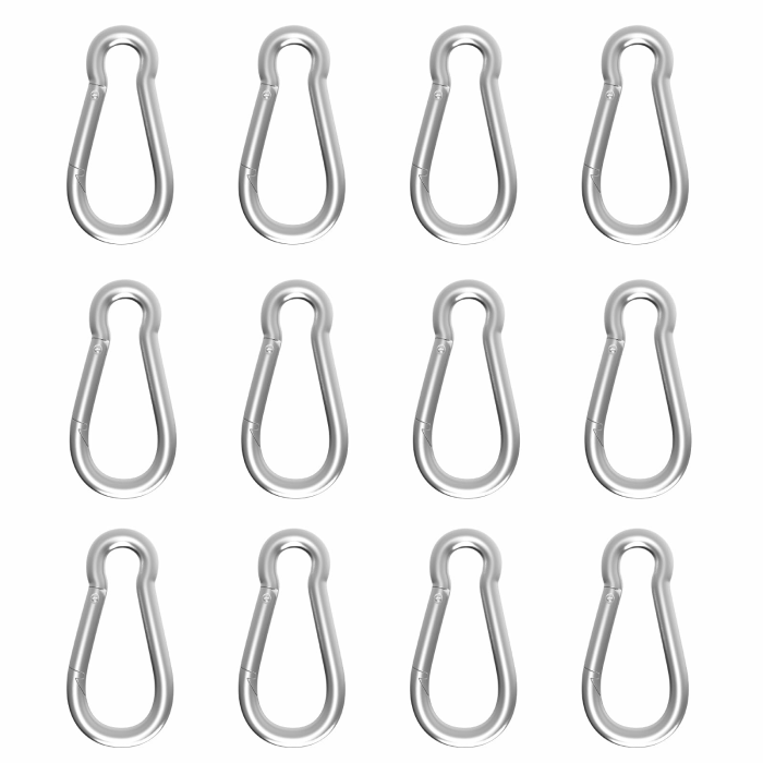 Karabinerhaken, Schwerlast-Verzinkter Schnapphaken mit 100 kg Tragkraft, Ideal für Outdoor, Schaukel und Reisezubehör (Silber M5, 5 cm, 12 Stück) M5(50 mm)-12 PCS Silber Angebot bei HelloDeals