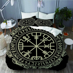 3D Wikinger Bettwäsche Set 135x200 cm 2teilig mit Reißverschluss Weiche und Angenehme Schlafkomfort Microfaser Bettbezug Wikinger Kinderbettwäsche mit Kissenbezug 80x80 cm 2teilig：135x200cm+80x80cm Style9 Angebot bei HelloDeals