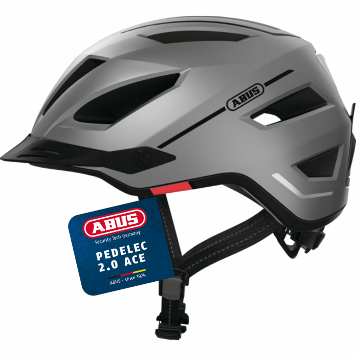 ABUS Stadthelm Pedelec 2.0 - Fahrradhelm mit Rücklicht und Regenhaube - für den Stadtverkehr - für Damen und Herren S (51-55 cm) Silber (silver edition) Angebot bei HelloDeals