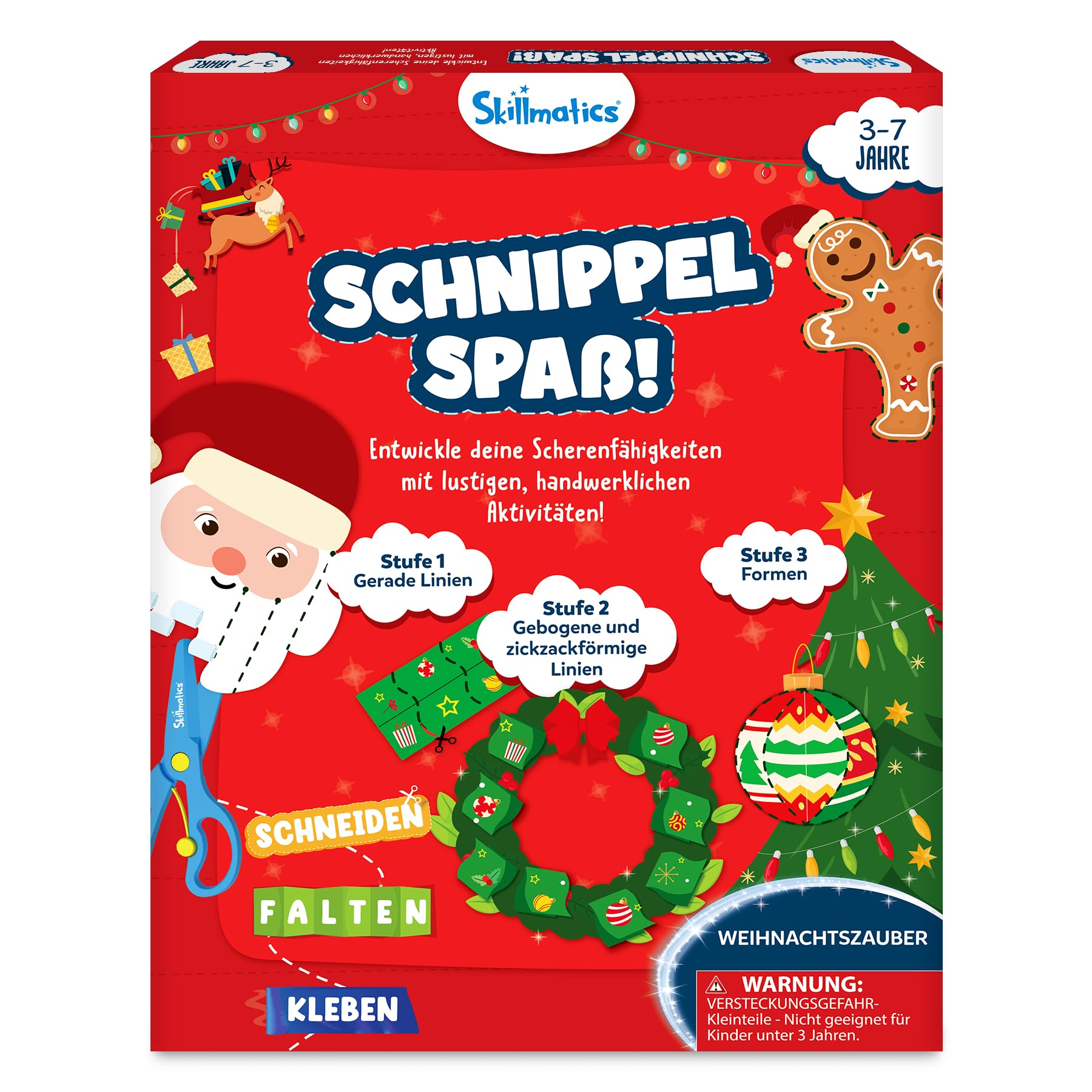 Skillmatics Scherenfähigkeiten Aktivitätsbuch-Schnippel Spaß! 25 lustige Kreativaktivitäten für Vorschulkinder, 2 kindersichere Scheren, Geschenk für Kinder im Alter von 3, 4, 5, 6, 7 Jahren. 3. Weihnachtszauber Angebot bei HelloDeals