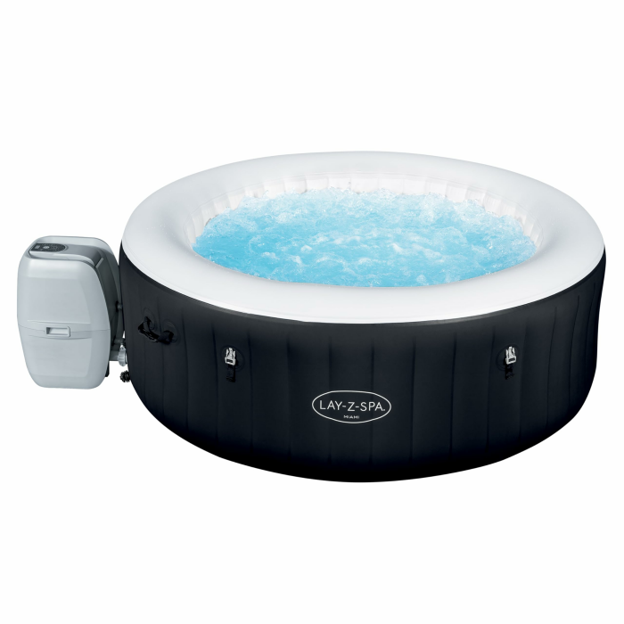 Bestway Lay-Z-SPA Miami AirJet Whirlpool, 2-4 Personen, Miami AirJet, 180 x 66 cm Schwarz Angebot bei HelloDeals