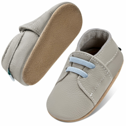 IceUnicorn Krabbelschuhe Baby Jungen Mädchen Lauflernschuhe Baby Weicher Leder Babyhausschuhe Kleinkind Babyschuhe 12-18 Monate Graublau Jd Angebot bei HelloDeals