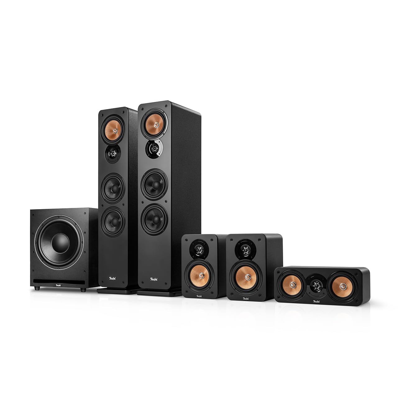 Teufel Ultima 40 Surround Power Edition 5.1-Set - Heimkino Lautsprecher 5.1 Soundanlage mit riesigem Subwoofer (optional kabellos ansteuerbar), Bassreflex, 3-Wege-System - schwarz Angebot bei HelloDeals