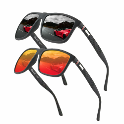 Polarisierte Sonnenbrille Herren/Damen ; Vintage/Klassisch/Elegant Brillengestell; HD-Pilotobjektive; Golf/Fahren/Angeln/Reisebrille/Outdoor-Sportarten Mode Sonnenbrille 【d2】schwarz+rot Angebot bei HelloDeals