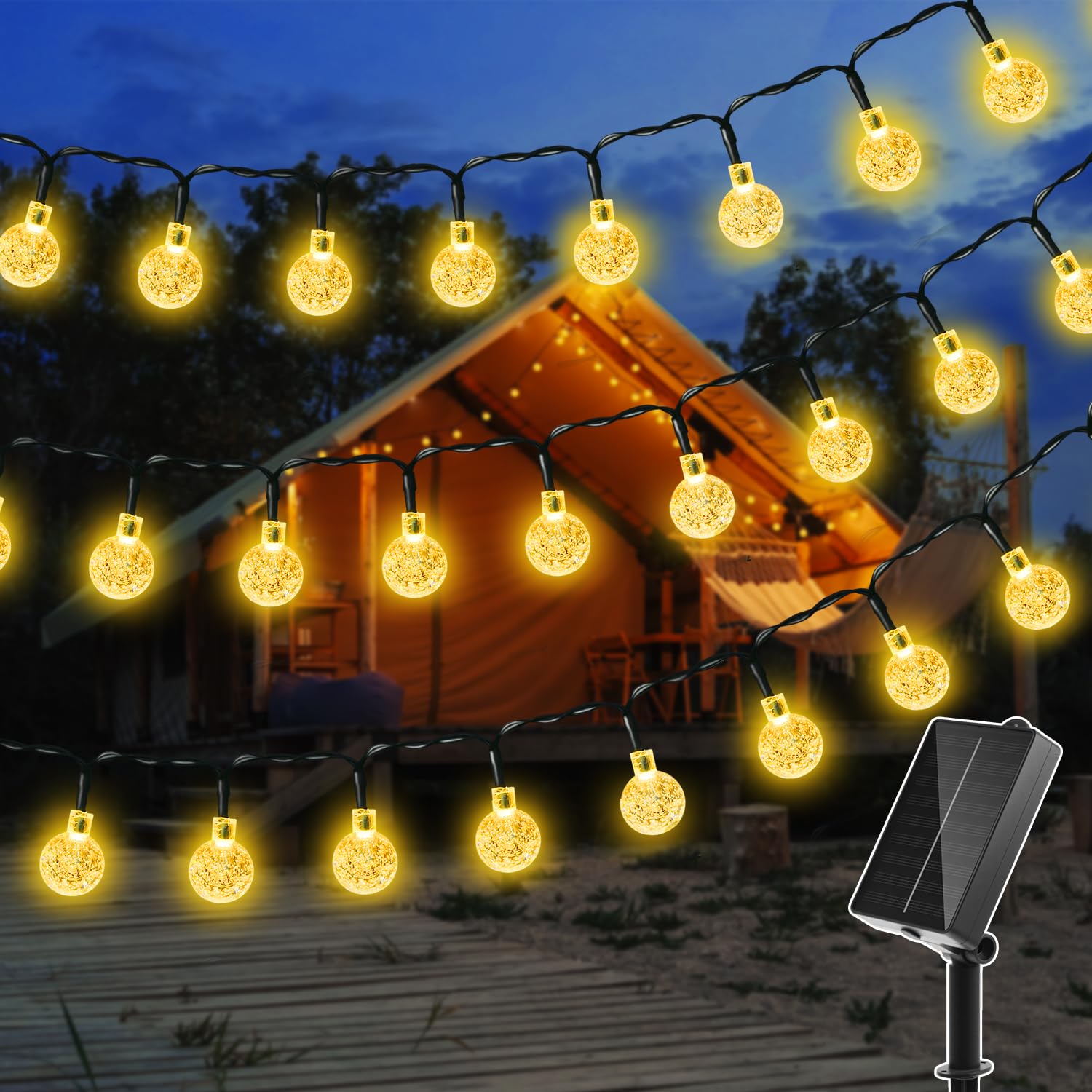 Ollny Solar Lichterkette Aussen 5M 30 LED, IP65 wasserdicht Lichterkette Außen Solar mit 8 Modi, Solar Lichterkette Outdoor für Garten Terrasse Balkon Hochzeit(Warmweiß) 30LED Warmweiß Angebot bei HelloDeals