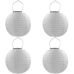 Qedertek Solar Lampions 4 Stück 20cm Solar LED Laterne Wasserdicht Nylon Hängende Gartenlaterne Beleuchtung für Garten, Hof, Terrasse, Hochzeit, Fest Deko (Warmweiß) Angebot bei HelloDeals