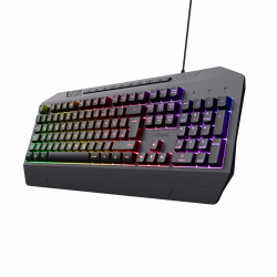 Trust Gaming GXT 836 Evocx Gaming Tastatur mit Deutsches QWERTZ Layout, 78% Recyclingkunststoff, RGB-Beleuchtung, Anti-Ghosting, Medientasten, Gaming Keyboard USB für PC/Laptop - Schwarz Angebot bei HelloDeals
