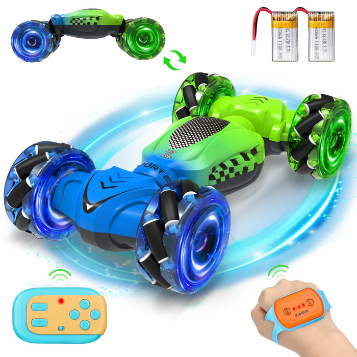 Ferngesteuertes Auto ab 3 Jahre, Spielzeug Auto mit Fernbedienung, 4WD RC, um 360° Drehbar, Transform Mini Drift Car mit Lichtern, 2,4 GHz Remote Control Car, Kinder Grün 012 Angebot bei HelloDeals