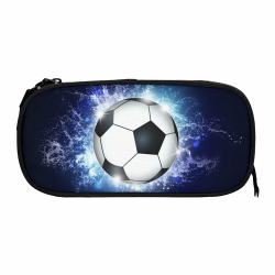 Federmappe Jungen Blaues Feuer, Federmäppchen Fussball mit Reißverschluss, Großer Kapazität Lässig Federmäppchen, für Jungen und Kinder, Schule, Fußball, Stiftetasche, Großes Angebot bei HelloDeals
