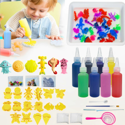 JIAMIAN Sensorisches Spielzeug Magische,DIY Magisches Wasser, GelHandmade Wasser Elf Kit,Doppelseitige Form Angeln Spiel Set, Lernspielzeug für Kinder 3+ Mädchen(Zufälliges Pigment) Angebot bei HelloDeals