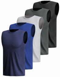 3 Or 5er Pack Sport Tank Top Herren äRmellos Shirt Fitness Achselshirt Schnelltrocknend Muskelshirt Atmungsaktiv Laufshirt Tanktop Gym Funktionsshirt Sleeveless Sportshirt Westen Multipack Schwarz/Grau/Carbon Grau/Dunkelblau/Farbe Blau 3XL Angebot bei HelloDeals