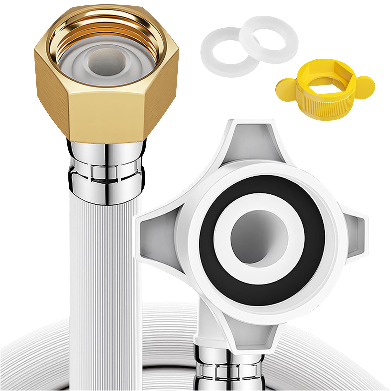 Waschmaschine Schlauch 3m, Zulaufschlauch Waschmaschinen Wandanschluss 25mm Schlauchanschluss Waschmaschinenschlauch Universal Wasserzulaufschlauch für Waschmaschinen und Geschirrspüler Angebot bei HelloDeals