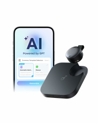 soundcore Work by Anker Voice Recorder, KI-Diktiergerät mit Schreibfunktion und Spracherkennung, 6 Monate Pro ABO gratis, kombinierte Meeting Protokolle, MFi-Zertifiziert, 140+ Sprachen black Angebot bei HelloDeals