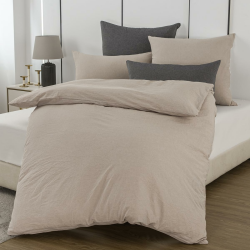 Bettwäsche 135x200 Baumwolle Beige - Bettwäsche-Sets 2teilig Weich, 100% Gewaschene Baumwoll, Enthält 1 Bettbezug 135 x 200cm und 1 Kissenbezug 80x80 mit Reißverschluss 2Teilig | 135x200cm 01 - Beige Angebot bei HelloDeals